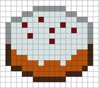 Minecraft Pixel Art Templates: Cake Minecraft Drawings Pixel, Birthday Pixel Art, Minecraft Pixel Art Templates, Painting Minecraft, Minecraft Beads, Minecraft Pattern, Pixel Art Minecraft, Photo Pixel, Image Pixel Art