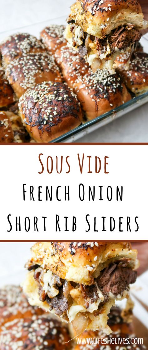 Crowd Finger Foods, Short Rib Sliders, Party Appetizers For A Crowd, Rib Sliders, French Appetizers, Easy Main Dishes, Sous Vide Recipes, Appetizers For A Crowd, Short Rib