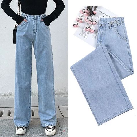 Women Wide Leg Pants, Jeans Woman, Womens Fashion Jeans, Fashion Jeans, Party Dress Long Sleeve, Loose Fit Jeans, Puff Sleeve Dresses, Denim Pant, Two Piece Dress