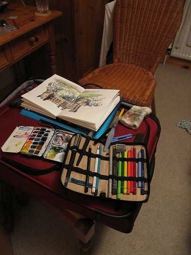 Typical Evening activity | I was too tired to go out for din… | Flickr Art Supplies List, Travel Art Kit, Art Essentials, Watercolor Art Journal, Watercolor Kit, Art Case, Sketchbook Art Journal, Art Bag, Watercolor Palette