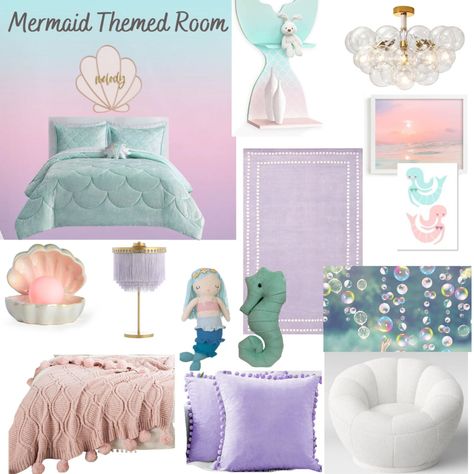 Chunky Knit Blanket with pom poms- … curated on LTK Pink Mermaid Bedroom Ideas, Little Mermaid Bedroom Ideas Kids, Purple Mermaid Room, Mermaid Theme Bedroom Ideas, Girls Under The Sea Bedroom, Mermaid Aesthetic Room Decor, Pink Mermaid Bedroom, Siren Room Decor, Under The Sea Girls Bedroom