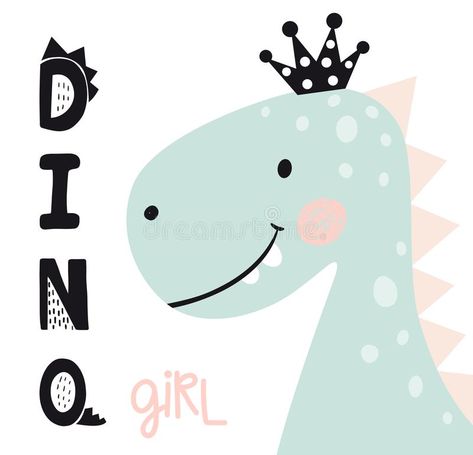 Dinosaur baby girl cute print. Sweet princess with bow. Dino girl slogan stock illustration Baby Party Invitations, Aesthetic Notes, Graphic Art Prints, Dinosaur Nursery, Dinosaur Baby Shower, Baby Room Art, Baby Boy 1st Birthday, Dino Party, Animal Cookies