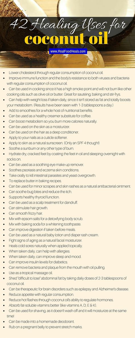 Coconut oil is one of the healthiest foods on the planet! It used to be believed that saturated fats such as coconut oil were harmful to the body and contribute to heart disease, but we know now th… Uses For Coconut Oil, Health Coconut Oil, Saturated Fats, Olive Oil Butter, Healthiest Foods, Coconut Oil Uses, Benefits Of Coconut Oil, Cooking Oils, Natural Therapy