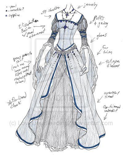 MISCcd - Winter's Chill by LoveLiesBleeding2 on DeviantArt Drawing With Color, Costume Drawing, Gaun Abad Pertengahan, Dress Sketches, Outfit Design, Dress Drawing, Medieval Clothing, Medieval Dress, Fashion Design Drawings