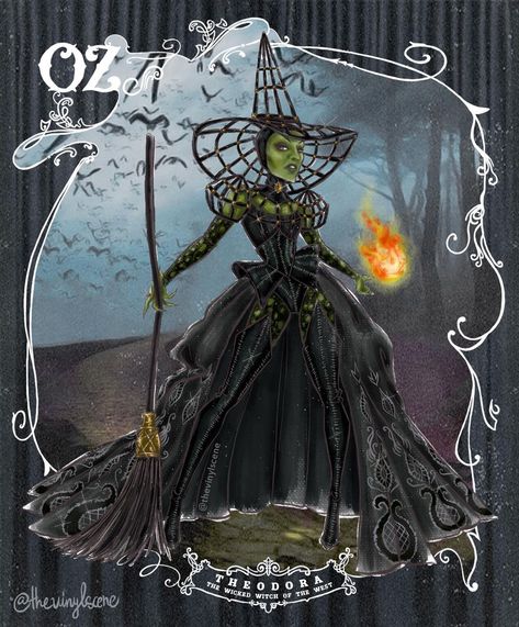 The Vinyl Scene on Instagram: “⚜️🖤 T H E O D O R A 🔥⚜️ The Wicked Witch of the West Disney Designer Collection: Oz the Great and Powerful #fanart by @thevinylscene…” Wicked Witch Of The West Fanart, Powerful Fanart, Wicked Witch Of The East, Disney Designer Collection, The Wicked Witch Of The West, Oz The Great And Powerful, The Witches Of Oz, Wicked Movie, Wicked Costumes