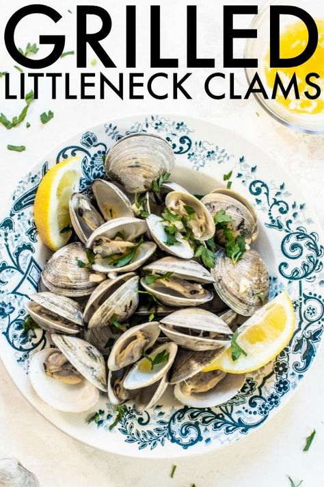 Elevate grilling season with this recipe for Grilled Littleneck Clams + Lemon Butter Sauce! Such a simple and decadent seafood dish! thetoastedpinenut.com #clames #littleneckclams #grilled #grilling #grillrecipes #buttersauce Grilled Clams Recipe, Littleneck Clam Recipes, Littleneck Clams, Grilled Clams, White Balsamic, Camp Food, Clam Bake, Clam Recipes, White Balsamic Vinegar