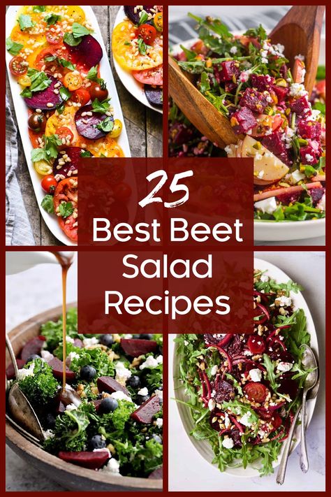 Add a beet salad recipe to your entertaining menu and your guests will oooh and aaah! With deep, vibrant red to sunny, golden yellow, beets in a salad or as a salad add a vibrant touch! Best Beet Salad, Red Beets Recipe, Beet Recipes Healthy, Red Beets Salad, Pickled Beet Salad, Golden Beets Salad, Beet Salad Recipe, Yellow Beets, Entertaining Menu