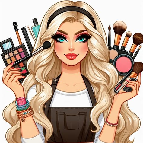 Makeup Advertisement Poster, Picture Of Makeup, Makeup Artist Logo Ideas, Make Up Cartoon, Makeup Logo Ideas, Fashion Illustration Makeup, Icon Makeup, Makeup Clipart, Logo Gallery Art