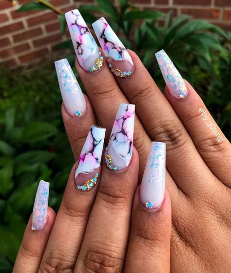 Nail Design Inspiration, Cute Acrylic Nail Designs, Fashion Star, Summer Acrylic Nails, Marble Nails, Dream Nails, Coffin Nails Designs, Cute Nail Designs, Pretty Acrylic Nails