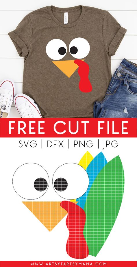 Thanksgiving Turkey Shirt with FREE Cut File | artsy-fartsy mama Thanksgiving Tshirt Ideas, Thanksgiving Tshirts, Diy Turkey, Teachers Thanksgiving, Thanksgiving School, Shirts Diy, Thanksgiving Projects, Silhouette School, Turkey Trot