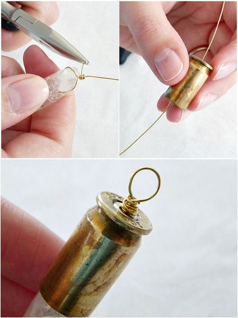 jewelry made from bullet casings - Google Search Bullet Shell Jewelry, Bullet Casing Crafts, Shotgun Shell Crafts, Bullet Casing Jewelry, Bullet Crafts, Antler Jewelry, Bullet Shell, Bullet Necklace, Bullet Casing