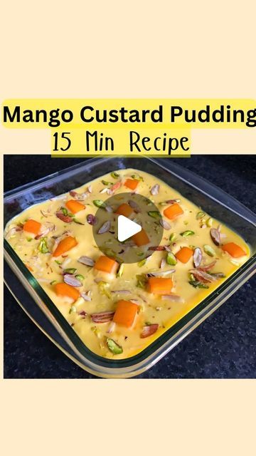 Bread Custard, Custard Powder Recipes, Custard Bread Pudding, Mango Pudding Recipe, Mango Custard, Mango Bread, Mango Pudding, Custard Pudding, Chocolate Dishes