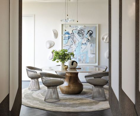 We delve into the rich history behind a design icon: Knoll’s famous Platner chair Platner Chair, Condo Art, George Condo, Warren Platner, Luxurious Rooms, Dining Room Contemporary, Wall Installation, Contemporary Classic, Dining Room Design