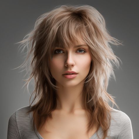 75 Trending Shag Haircut Ideas for 2023 Long Shaggy Mullet, Shaggy Mullet, Shag Haircut Ideas, Flippy Hair, Shag Hair, Feathered Layers, Rocker Hair, Modern Shag Haircut, Wolf Haircut