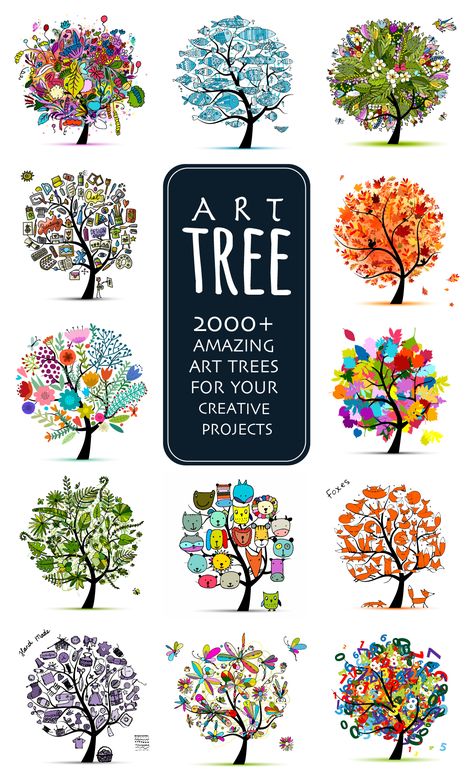 Trees Doodle Art, Mural Tree Paintings, Seed To Tree Illustration, Poster On Importance Of Trees, Modern Tree Art, Tree Pictures Drawing, Cool Watercolor Ideas Easy, Tree Illustration Simple, Tree Art Ideas