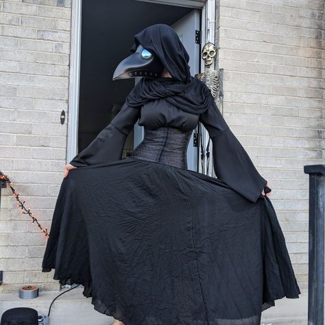 2020 costume cosplay halloween plague doctor corset black dress Plague Doctor Halloween Costume Female, Pleg Doctor Cosplay, Plague Doctor Accessories, Pink Plague Doctor Costume, Plague Doctor Cosplay Female, Halloween Plague Doctor, Plague Doctor Girlfriends, Plague Halloween Costume, Plauge Doctor Halloween Costumes