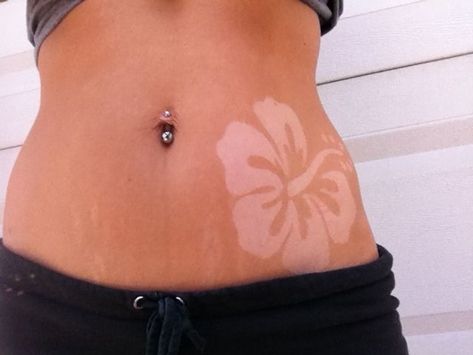 Lulu Suntan Tattoo, Sunscreen Tattoo, Tanning Stickers, Tan Tattoo, Hibiscus Tattoo, Best Tanning Lotion, White Ink Tattoo, Summer Tattoo, Hawaiian Tattoo