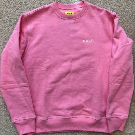 Golf Wang Pink Crewneck Sweatshirt From Holiday Pop Up Shop. Unworn With Original Bag Holiday Pop Up Shop, Preppy Ootd, Holiday Pops, Pink Crewneck Sweatshirt, Mini Logo, Dance School, Golf Wang, Mini Logos, Sophomore Year