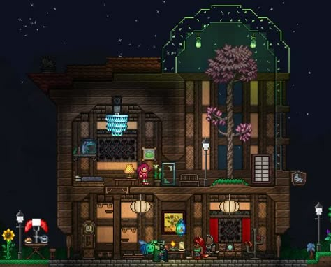 A house in the forest i made for the Zoologist. Terraria Dryad House, Terraria Zoologist House, Terraria Forest House Ideas, Terraria Mansion, Terraria Zoologist, Zoologist Terraria, Terraria Dryad, Guide Terraria, Terraria Memes