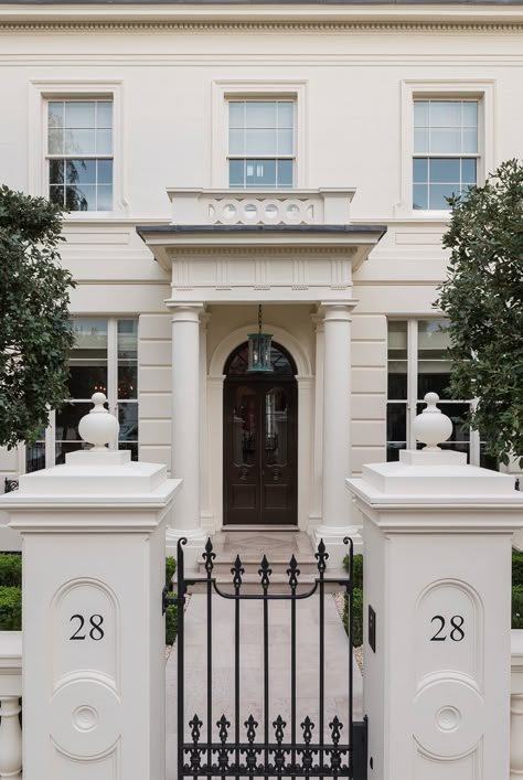 Notting Hill I - Studio Indigo | Luxury Interior Designers & Architects | London London House Interior, Neoclassical House, Classic Facade, Townhouse Exterior, Townhouse Interior, Classical House, Luxury Architecture, London Houses, Classic House Exterior