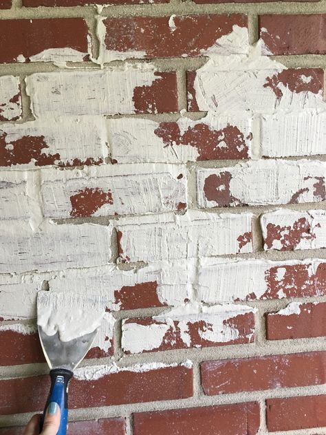 German Smear; what not to do! – sistersisterDIY Faux Brick Fireplaces, German Schmear Fireplace, German Smear Brick Exterior, German Smear Brick, Whitewash Brick, German Schmear, German Smear, Fireplace Update, White Wash Brick