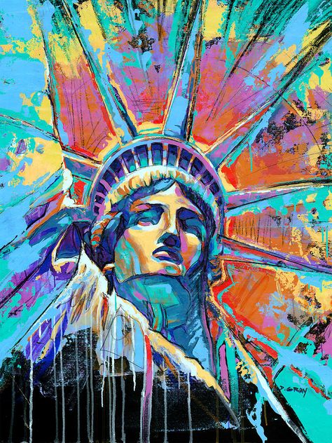 Statue Of Liberty Drawing, Statue Of Liberty New York, Liberty New York, The Statue Of Liberty, Pop Art Print, New York Art, Interesting History, Interior Design Art, Paint Ideas