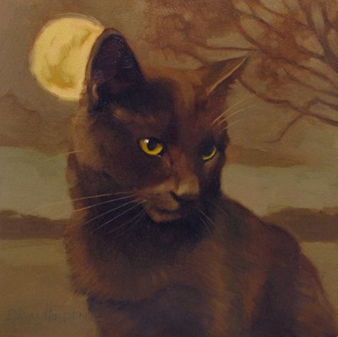 Sold before the paint dried.  Happy dance!  "Brooding Coco," Oil on wood, 8" x 8" by Diane Hoeptner Painted Cats, Coco Oil, Cat Portrait Painting, Well Pictures, Cat Paintings, Cat Art Illustration, Painting Demo, Animal Portraits, Background Ideas