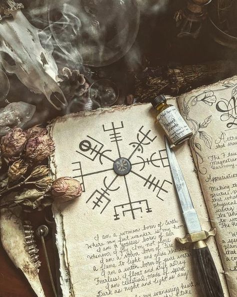 Witch Grimoire Ideas, Grimoire Ideas Cover, Grimoire Aesthetic, Grimoire Ideas, Witch Grimoire, W.i.t.c.h Aesthetic, Hedge Witch, Elder Futhark, Witch Books