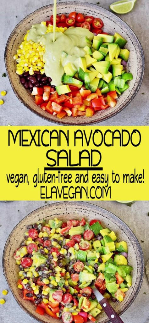 Veggies With Mexican Food, Veggies For Mexican Meal, Healthy Filling Salads Lunch Ideas, Mexican Salad Recipes Healthy, Vegan Salad Recipes Easy, Easy Salad Ideas For Lunch, Vegan Recipes Side Dishes, Gluten Free Recipes Salads, Light Lunch Ideas Healthy Easy