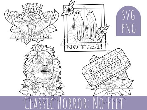 Goth Crafts Diy, Diy Drawings, Horror Sleeve, Spooky Craft, Beetlejuice Tattoo, Pastel Gore, Scary Movie 2, Tattoo Svg, Halloween Flash