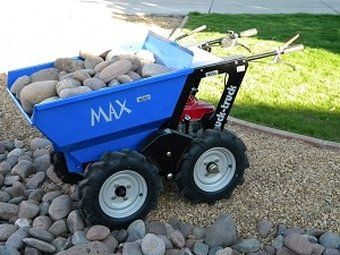 Max Dumper Power Barrow Motorized Wheelbarrow, Powered Wheelbarrow, Electric Wheelbarrow, Homemade Tractor, Landscaping Equipment, Tractor Idea, Wheel Barrow, Tree Surgeons, Tractor Accessories