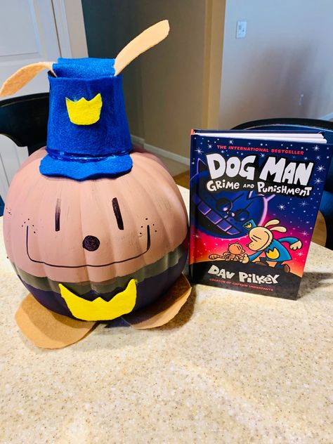 Book Character Pumpkin Ideas, Dog Man Pumpkin, Dogman Pumpkin, Turtle Pumpkin, Storybook Pumpkin, Room Parent Ideas, Book Character Pumpkins, Story Book Pumpkin, Ninja Turtle Pumpkin