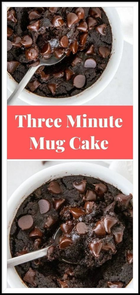 These incredibly simple Vegan Chocolate Chunk Brownie Mug Cakes are packed with rich chocolate flavor! Not only are they every variation of ooey-gooey delightful that you can whip up with what’s kicking around in your cupboards - you’re never more than one minute away from cake! Dairy Free Vegetarian Meals, Dinners Dairy Free, Vegan Pastry Recipes, Dessert Gf, Vegan Mug Cake, Brownie Mug Cake, Healthy Dessert Recipes Chocolate, Lunch Gluten Free, Vegan Brownies Easy