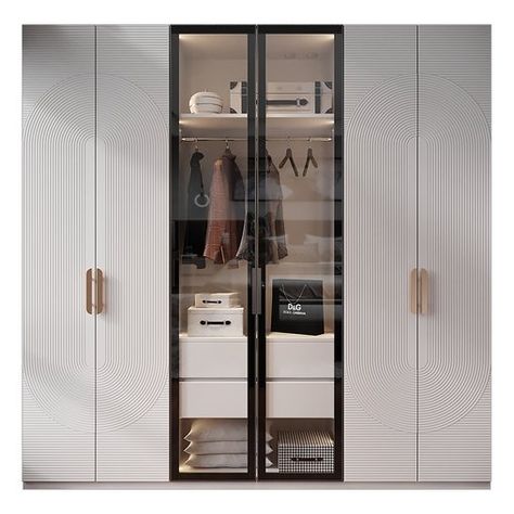 Organization Cupboard, Cupboard Storage Ideas, Glass Wardrobe Design, Luxury Wardrobe Design, Wardrobe Internal Design, Wardrobe Shutter Design, Cupboard Organization, Modern Wardrobe Design, Wardrobe Laminate Design