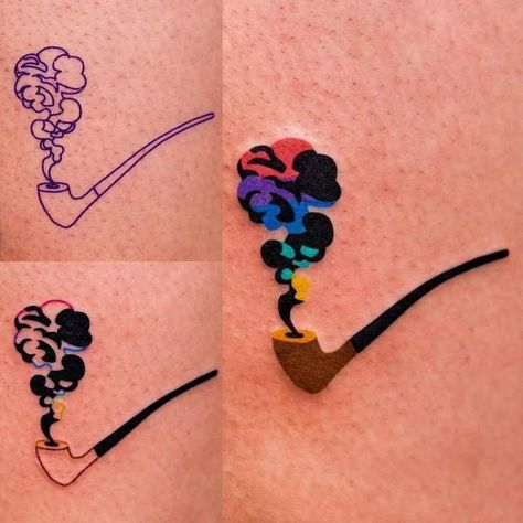 Neck Tattoos Women Under Chin, Zzizziboy Tattoo, Antique Tattoos, Marker Tattoos, Colored Tattoos, Funky Tattoos, Kawaii Tattoo, 4 Tattoo, Posca Art