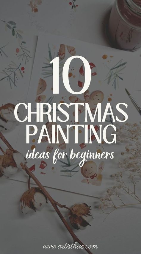 10 Cute Awesome Festive christmas painting ideas in watercolor for beginner artists | new year painting ideas | watercolor holiday cards | winter watercolor #christmas #christmaspaintingideas Christmas Graphic Design Inspiration Xmas Cards, Christmas On Canvas Ideas, Christmas Cards To Paint In Watercolour, Tiny Christmas Painting Ideas, Easy Watercolor Ideas For Beginners Christmas, Watercolor Ornaments Diy, Watercolor Christmas Trees Tutorial, Xmas Card Watercolor, Vintage Christmas Watercolor