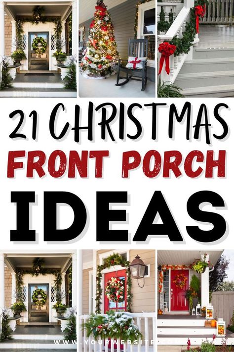 Are you looking for beautiful and uplifting Christmas porch ideas? This porch shares 21 Christmas front porch ideas that you can use right away. Ideas include things like a wreath, a doormat, and potted evergreens. Also sharing the best Christmas guest bedroom ideas, Christmas guest bathroom ideas, and Christmas conversation starters. Christmas Guest Bathroom, Christmas Conversation Starters, Potted Evergreens, Christmas Guest Bedroom, Christmas Porch Ideas, Bedroom Ideas Christmas, Christmas Front Porch Ideas, Guest Bathroom Ideas, Guest Bedroom Ideas