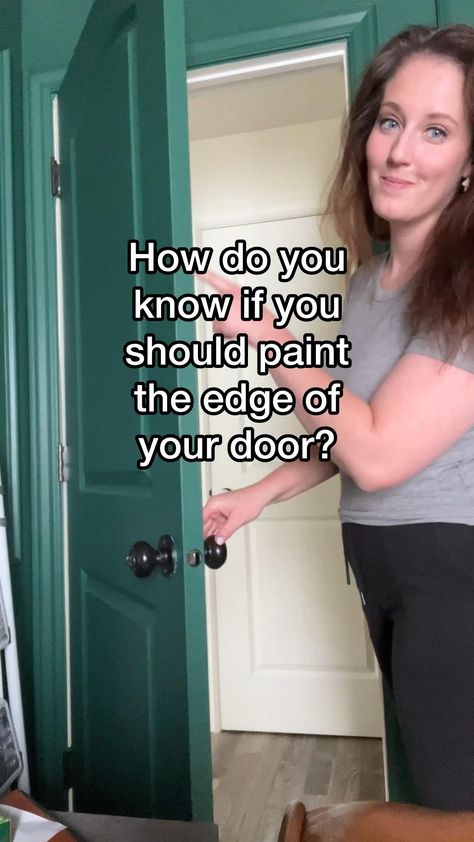 If the door is open, you would paint the edge the same color of whatever room the edge is facing. Simple as that 😉 Painted Interior Doors, Clean Decor, Paint Tips, Home Rental, The Door Is Open, House Yard, Home Design Plan, Household Decor, Painting Wallpaper