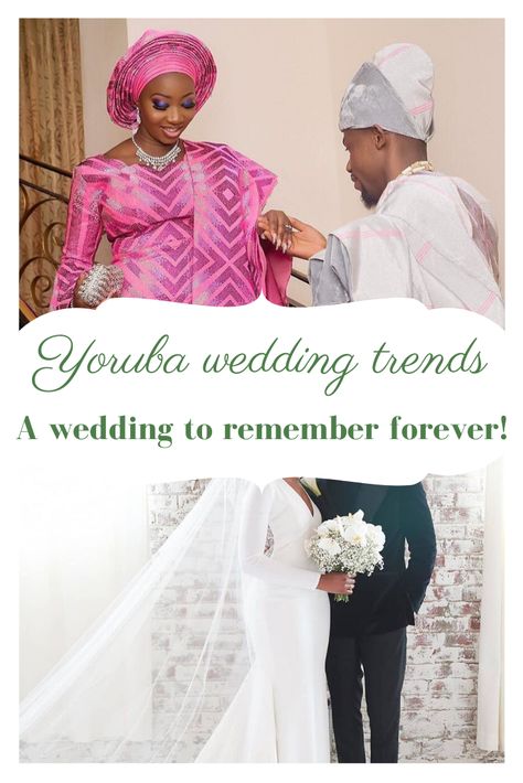 Chat to a Nigerian for long enough, and chances are they will invite you to their family, friend or friend of a friend’s wedding. Check out the Yoruba wedding trends and what to expect at a Yoruba wedding. #dreamafrica #wedding #love #romance #africa #nigeria #weddingphotos #lovewedding #owambe #yorubawedding #asoebi #womensfashion #dress #weddingbeauty #weddingtheme #weddingoutfit #traditionalwedding Nigerian American Wedding, African Traditional Wedding Dress Nigerian Bride, Yoruba Wedding Engagement, Million Dollar Wedding, Yoruba Bride, Nigerian Traditional Wedding, African Weddings, African Traditional Wedding Dress, Nigerian Bride