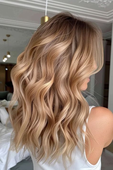 42 Beige Blonde Hair Color Ideas Everyone's Talking About Right Now Light Caramel Blonde Hair, Honey Dirty Blonde Hair, Light Honey Blonde Hair, Champagne Blonde Highlights, Light Caramel Hair, Natural Dark Blonde Hair, Blonde And Caramel, Beige Blonde Hair Color, Natural Dark Blonde