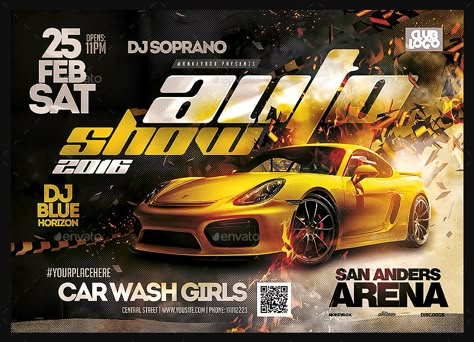 Auto Show Poster, Car Event Poster, Car Show Poster, Car Wash Girls, Contest Poster, Show Flyer, Dj Flyer, Photoshop Ideas, Dressy Casual Outfits