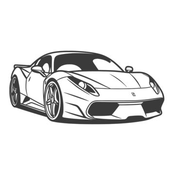 Ferrari Drawing, Ferrari Sketch, Car Line Art, Ferrari Sports Car, Car Black And White, Sports Drawing, Car Outline, Wing Drawing, Art Outline