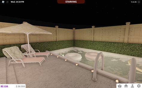 Pool Bloxburg, Bloxburg Rooms, Bloxburg Interior, Roblox Funny Videos, Blox Burg, Bloxburg Houses, Roblox Funny, Bloxburg House, Pool Area