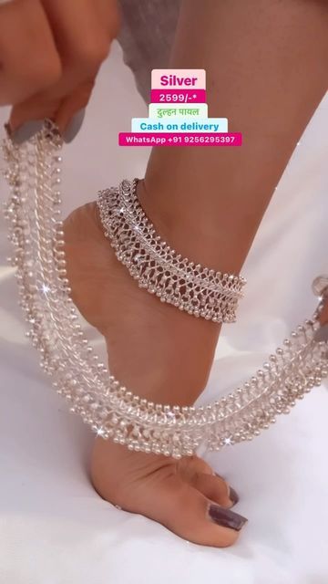 Latest Payal Designs Silver, Payal Designs Silver For Bride, Silver Payal Design, Payal Designs Silver, Silver Chain Anklet, Silver Payal, Bridal Necklace Designs, Birthday Wishes For Sister, Anklet Designs