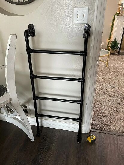 I made a ladder in one afternoon! It was way easier than I thought it would be. I used SteelTek parts from Lowes. I chose this brand instead of standard wrought iron piping based on cost, and how easy these were to use. I will go through the list of steps and materials so that you can make your own ladder too! Mine ladder was just under 4ft. as it was for a bunk bed, but you can make it any height you want with this method.Materials: 3 long black iron pipes-Mine were 6 ft. and 3/4… Build A Ladder, Pipe Ladder, Rolling Ladder, Diy Ladder, Plumbing Pipe, A Ladder, Iron Pipe, Bunk Bed, Black Iron