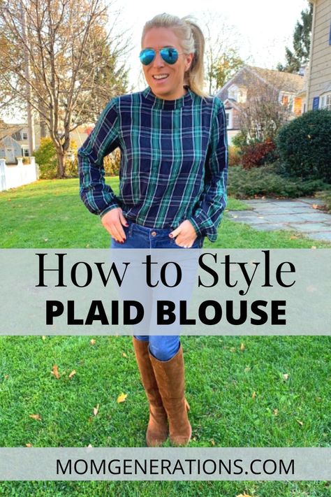 Winter Outfits: How to Style Plaid Blouse. Looking for a winter outfit? Here are 10 styles of plaid blouses and how to wear a women's plaid blouse. Holiday Style is all about the latest plaid trends. #winterstyle #winteroutfits #winteroutfit #plaid #womensstyle Plaid Blouse Outfit, Plaid Shirts For Women, Plaid Trend, Plaid Shirt Outfits, Plaid Shirt Women, Plaid Shirts, Stylish Blouse, Plaid Blouse, Holiday Style