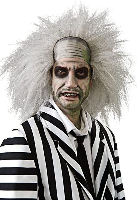 Rubie's Beetlejuice Halloween Costume Wig Beetlejuice Fancy Dress, Male Halloween Costumes, Beetlejuice Wig, Beetlejuice Halloween Costume, Beetlejuice Makeup, Fancy Dress Wigs, Beetlejuice Costume, White Wig, Addams Family Costumes