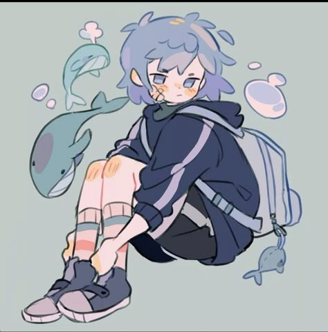 The Oc, Blue Hair, Anime Character, Fish, Hair, Anime, Blue, Instagram, Art