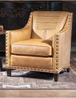 Palomino Boot Stitch Chair Western Living Room Furniture, Western Chair, Adobe Interior, Western Living Room, Ranch House Decor, Ranch Decor, Western Furniture, Living Room Chair, Leather Artisan