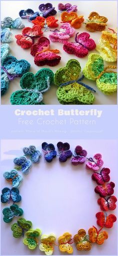 Funny Butterfly, Crochet Butterfly Free Pattern, Butterfly Patterns, Crochet Butterfly Pattern, Daisy Duke, Funny Ideas, Crochet Flowers Free Pattern, Colorful Crochet, Pola Amigurumi